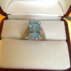 Blue Topaz Statement Ring